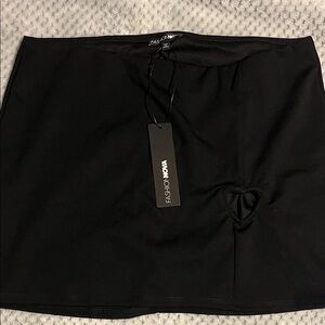 Fashion Nova Black Mini Skirt with Heart Cutout